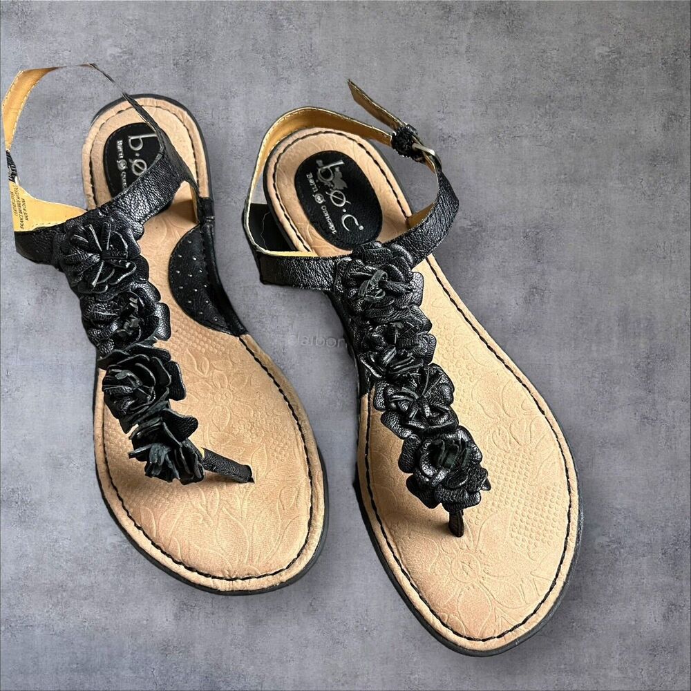 b.o.c. Black Floral Women's Sandals